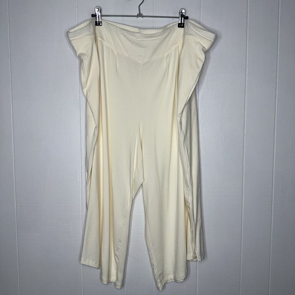Anybody Women’s Cotton Blend Soft Crop Lounge Pants Ivory Cream Size 3XP